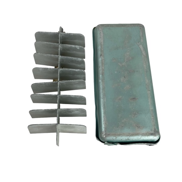 Vintage Quickube Blue Green Ice Cube Tray Release Handle Aluminum - Picture 9 of 10